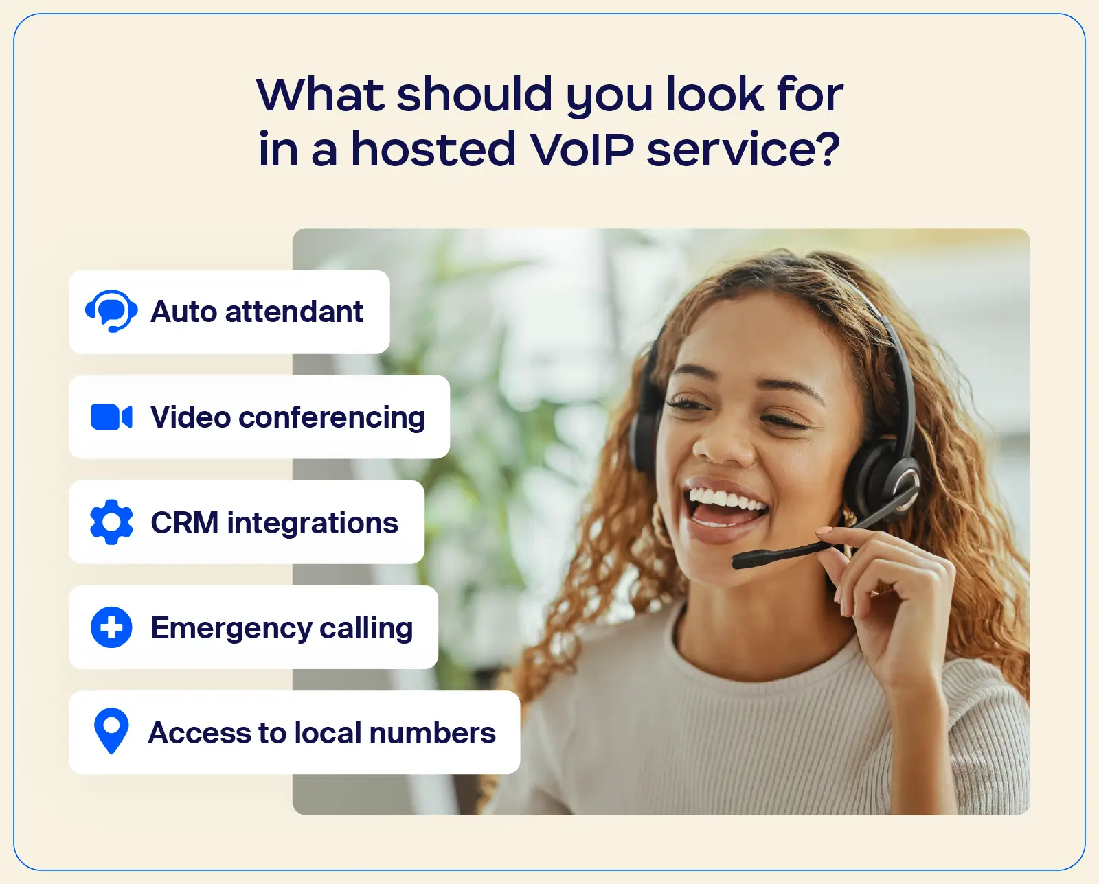 Ilustração mostrando os recursos do VoIP